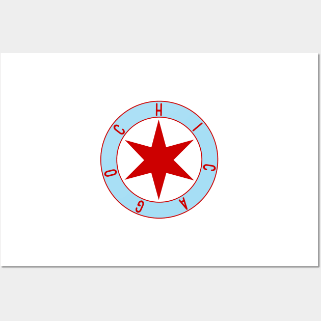 Chicago Flag Star Decal Wall Art by zsonn